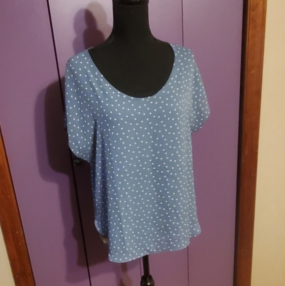 Loft Top Blue w/ White Dots Soft Simple Small - Picture 3 of 6